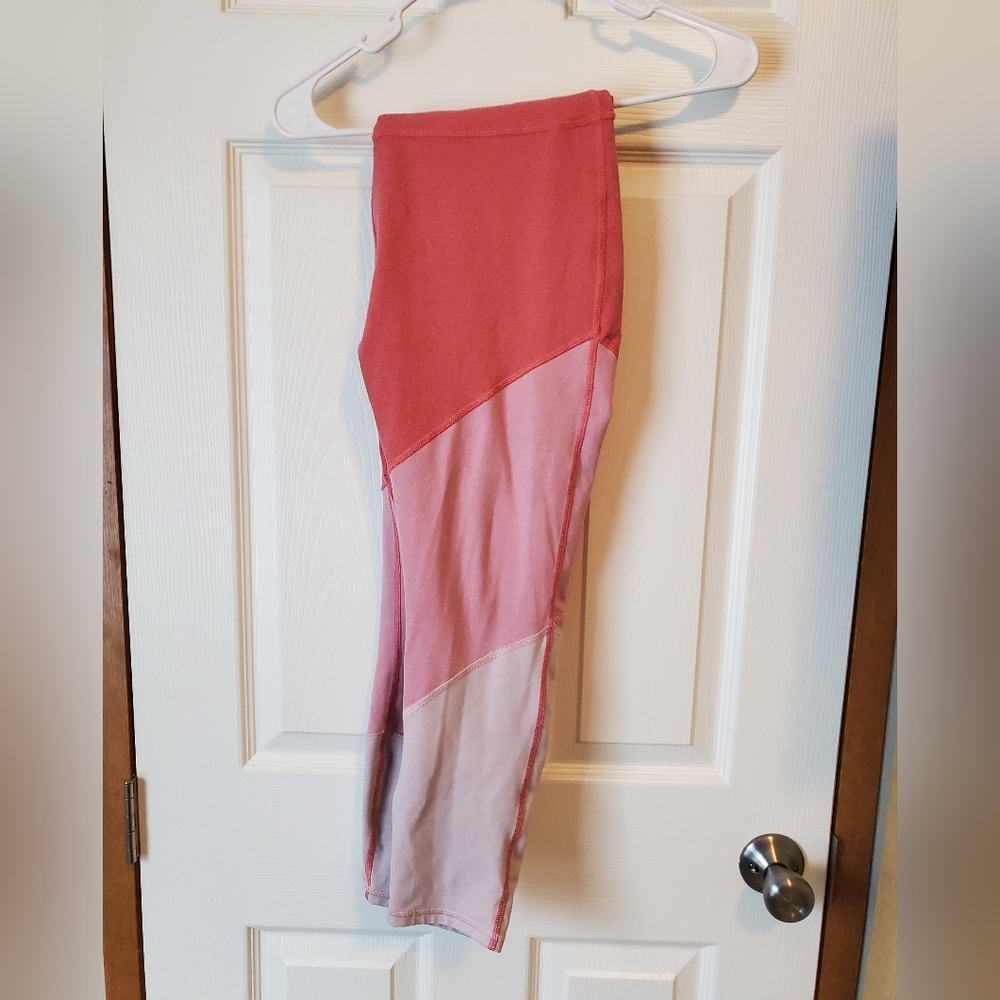Pink and white Fabletics leggings